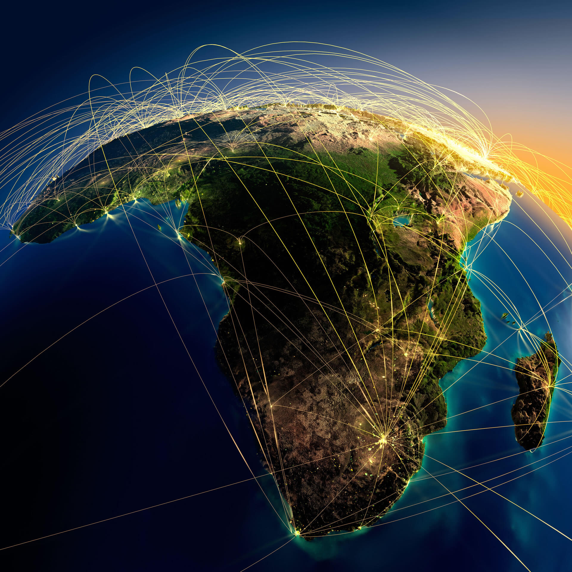 Africa World Air Routes Map